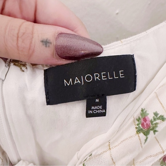 Majorelle Floral Printed Long Sleeve Romper Mini Metallic Lurex Thread - Picture 4 of 8